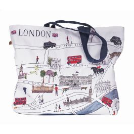 London illustrated map shoulder tote bag