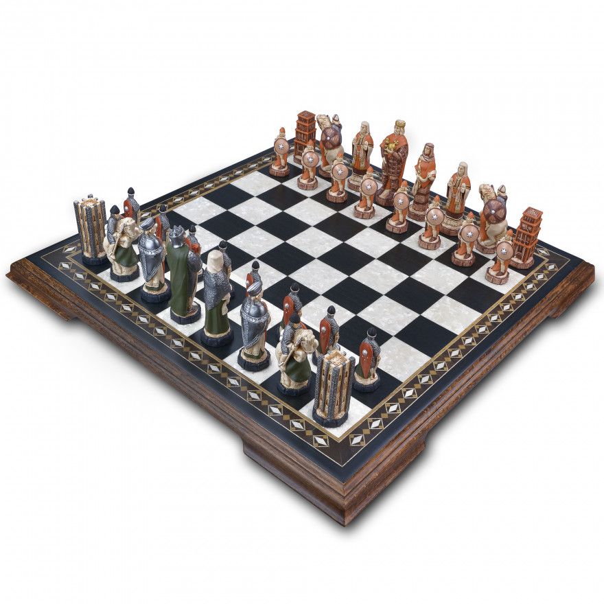 Medieval Chess Set the Normans Chess Set Gold and Silver 