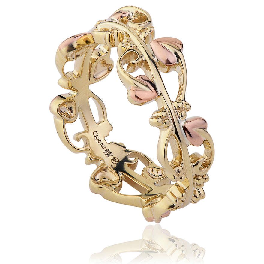 Tree of Life 9ct yellow and rose gold Clogau ring